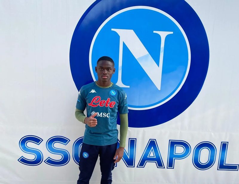 Nathaniel Amoah trong màu áo Napoli. Ảnh: Internet