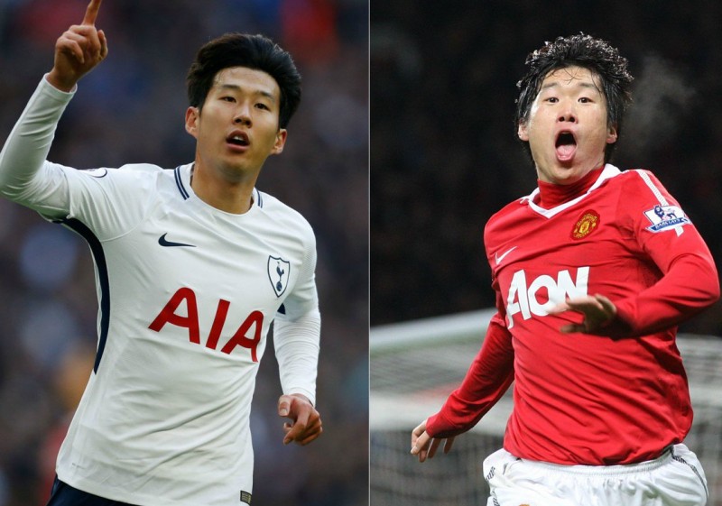 Son Heung-min và Park Ji-sung - hai tên tuổi xuất chúng trong lịch sử bóng đá Hàn Quốc nói riêng và làng túc cầu châu Á nói chung.